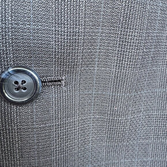 Barrington Premier Mens Suit Coat 44 Reg Dark Gray Worsted Wool Textured New - Picture 6 of 11